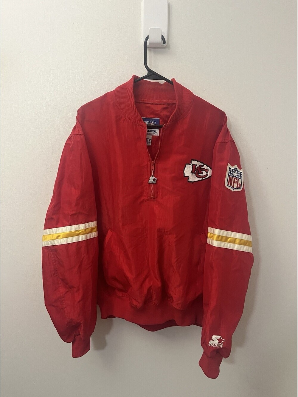 Vintage 1990s NFL Kansas City Chiefs Quarter Zip Team by Starter Jacket Size L